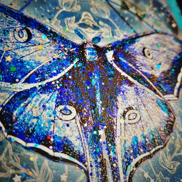 Luna Moth Moon Mandala Composition Style Journal Lined Wide Ruled - Picture 7 of 8